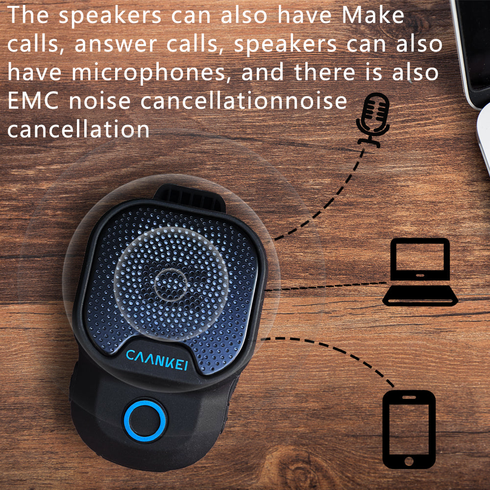 Wearable Bluetooth Speaker V5.3 – Clip-On Wireless Portable Speaker with ENC Mic, IPX7 Waterproof, 30H Playtime, TWS Pairing, Hands-Free Calling, Jobsite & Outdoor Use