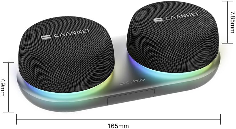 Caankei Magnetic Mini Bluetooth Speaker 5.3 – Wireless Portable Speaker with HiFi Stereo Sound, TWS Dual Pairing, Loud Bass, Compact Design for Travel, Outdoor & Home Use