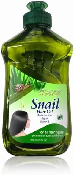 Snail Hair Oil with Sweet Almond Oil – Nourishing Hair with Vitamin E for Smooth, Shiny & Soft Hair – Lightweight Non-Greasy Formula, 200ml