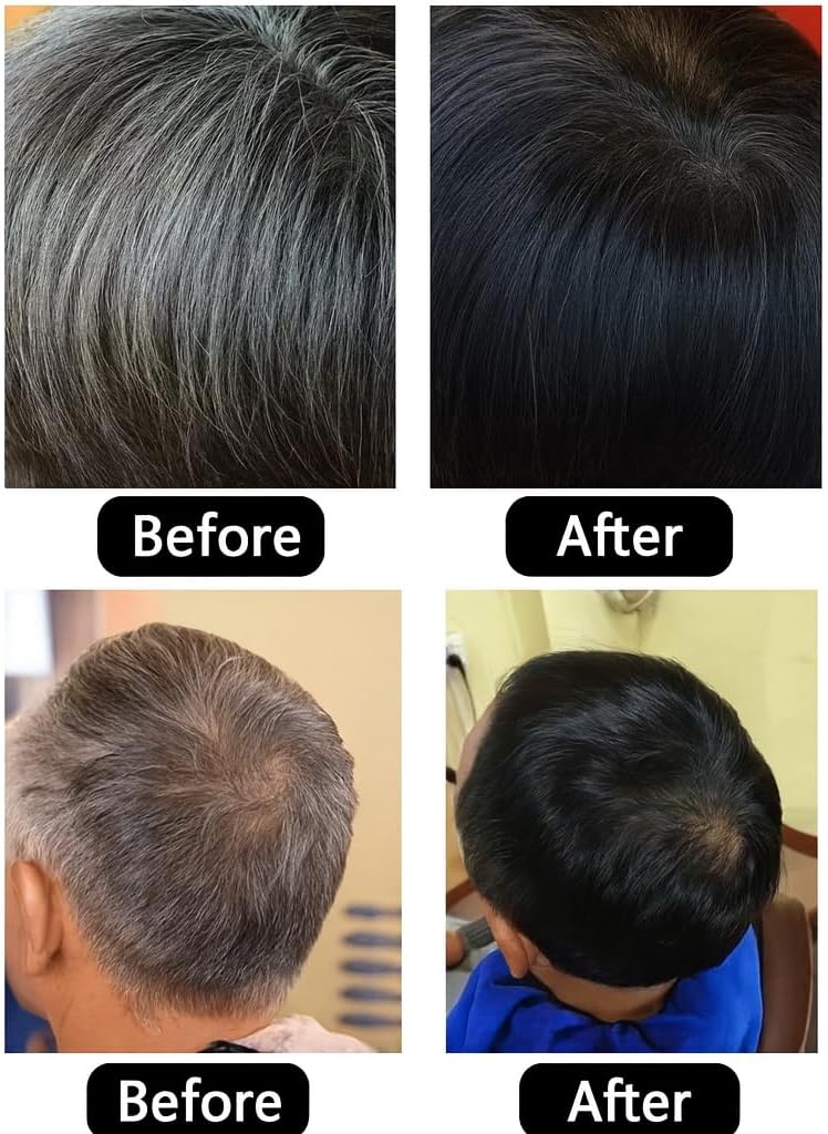 Dexe Black Hair Argan Oil Shampoo – 5 Minute Instant Hair Dye, Natural Organic Gray Coverage, Nourishing & Long-Lasting Color for Men & Women (BLACK)